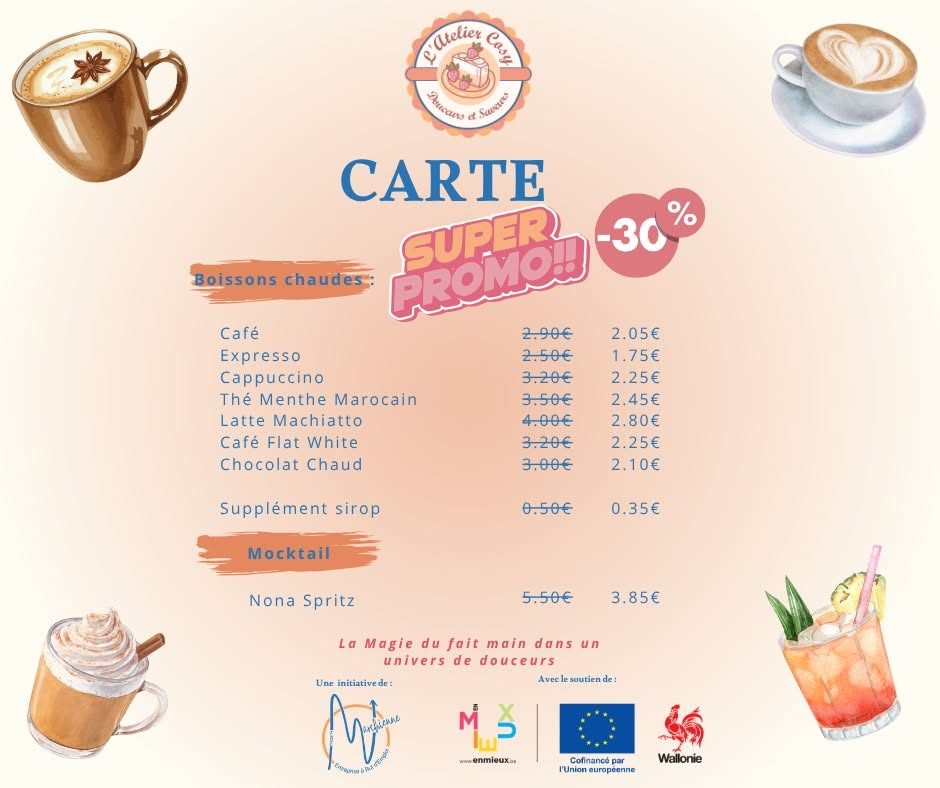 Carte boissons chaudes