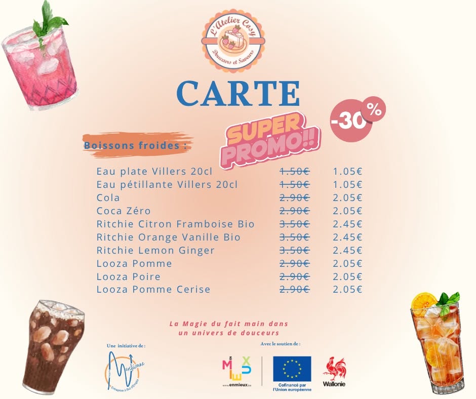 Carte boissons froides